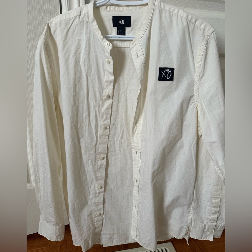 H&M Cream Shirt with Black Label